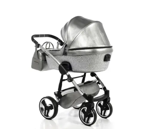 Junama Glitter 03 Silver Bērnu rati 3in1