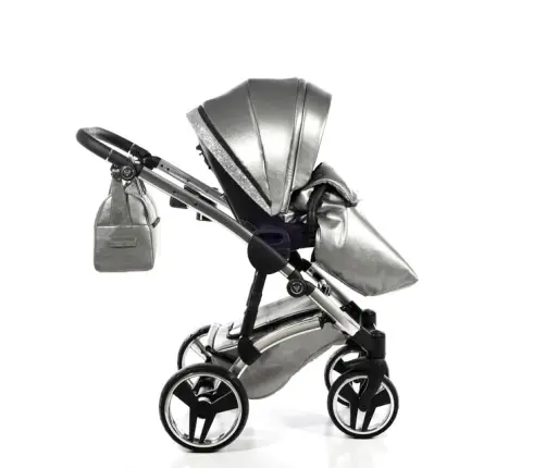 Junama Glitter 03 Silver Bērnu rati 3in1