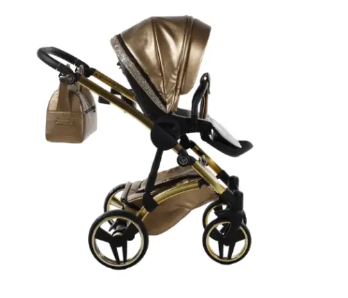 Junama Glitter 04 Gold Bērnu rati 2in1