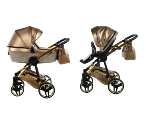 Junama Glitter 04 Gold Bērnu rati 2in1