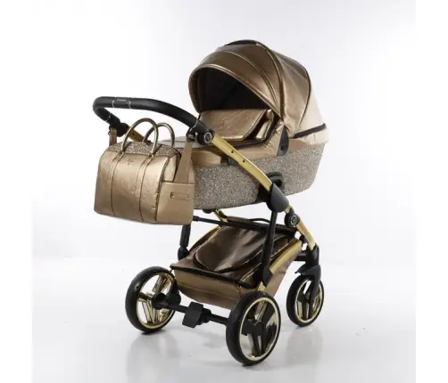 Junama Glitter 04 Gold Bērnu rati 3in1