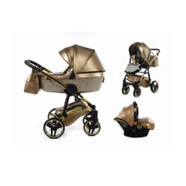Junama Glitter 04 Gold Bērnu rati 3in1