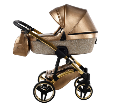 Junama Glitter 04 Gold Bērnu rati 3in1