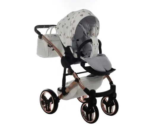Junama Glow col. 1 White rose gold Универсальная коляска 3 в 1