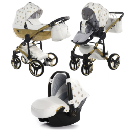 Junama Glow col. 2 White gold Bērnu ratiņi 3 in 1