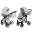 Junama Glow col. 3 White silver Bērnu rati 2in1