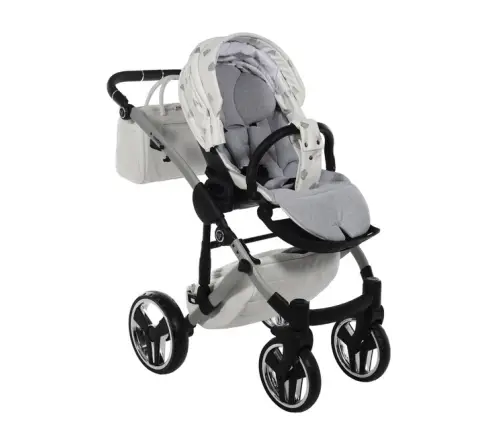 Junama Glow col. 3 White silver Детская коляска 2в1