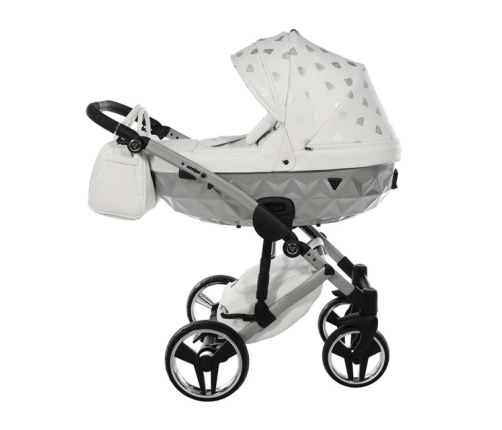 Junama Glow col. 3 White silver Bērnu rati 2in1