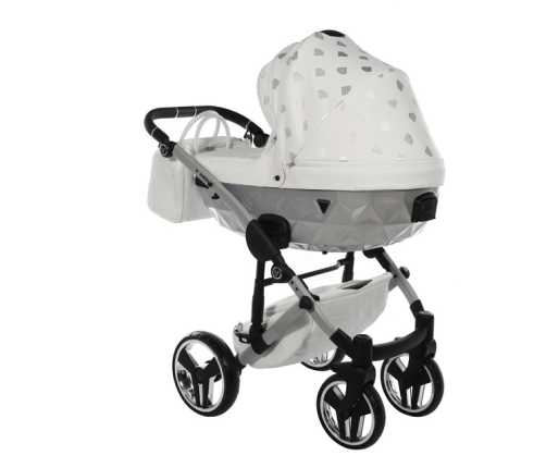 Junama Glow col. 3 White silver Bērnu rati 2in1