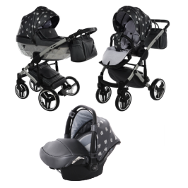 Junama Glow col.4 Graphite silver Bērnu ratiņi 3 in 1