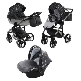 Junama Glow col.4 Graphite silver Bērnu ratiņi 3 in 1