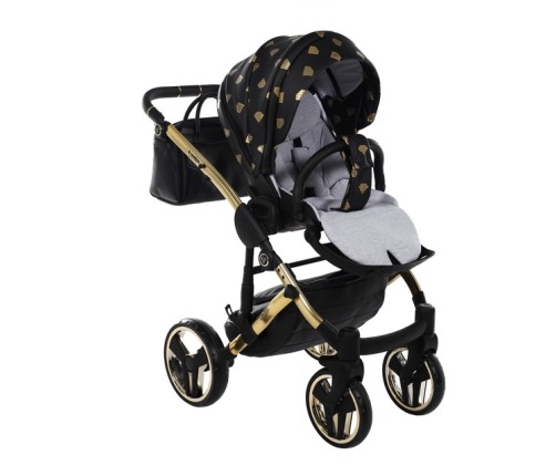 Junama Glow col.5 Black gold Bērnu ratiņi 3 in 1