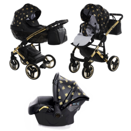 Junama Glow col.5 Black gold Bērnu ratiņi 3 in 1