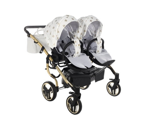 Junama Glow Duo 02 White Gold Dvīņu rati 2in1