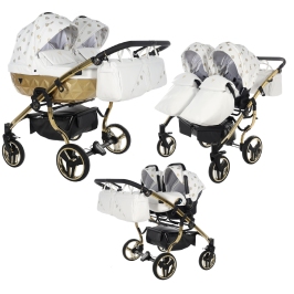 Junama Glow Duo 02 White Gold Dvīņu rati 3in1