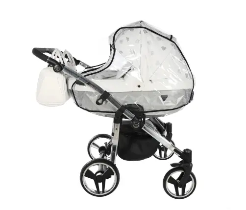 Junama Glow Duo 03 White Silver Dvīņu rati 2in1