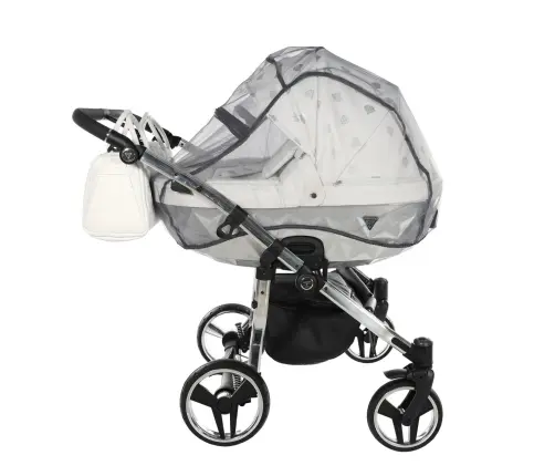 Junama Glow Duo 03 White Silver Dvīņu rati 2in1
