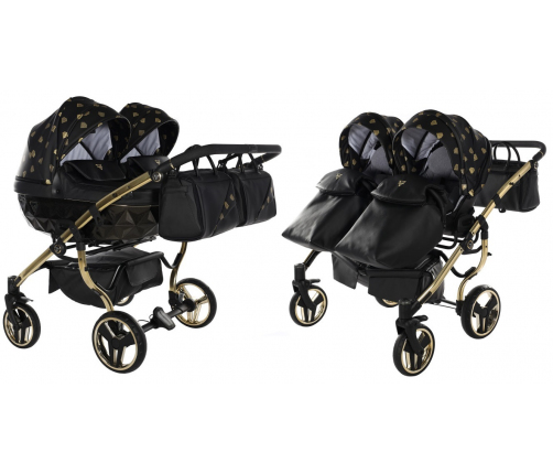 Junama Glow Duo 05 Black Gold Dvīņu rati 2in1