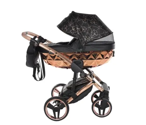 Junama Heart 02 Black rose gold Bērnu rati 3in1