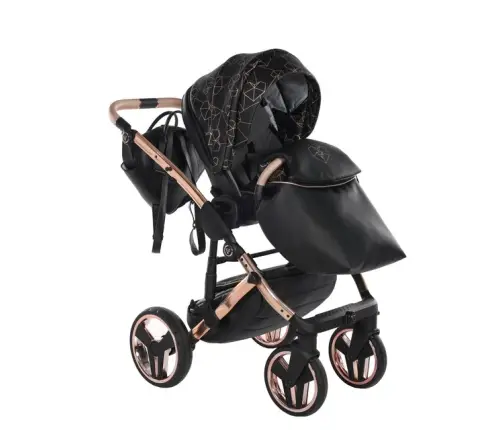 Junama Heart 02 Black rose gold Bērnu rati 3in1