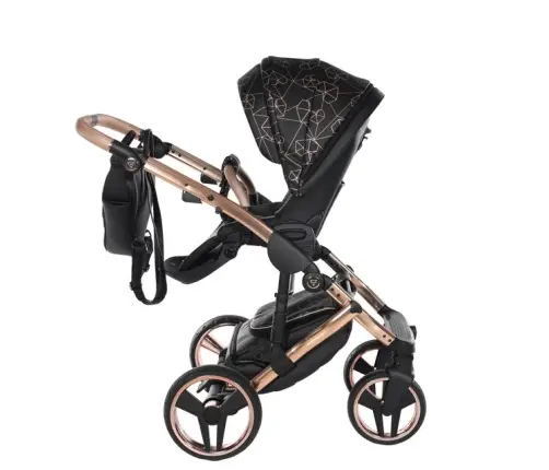 Junama Heart 02 Black rose gold Bērnu rati 3in1