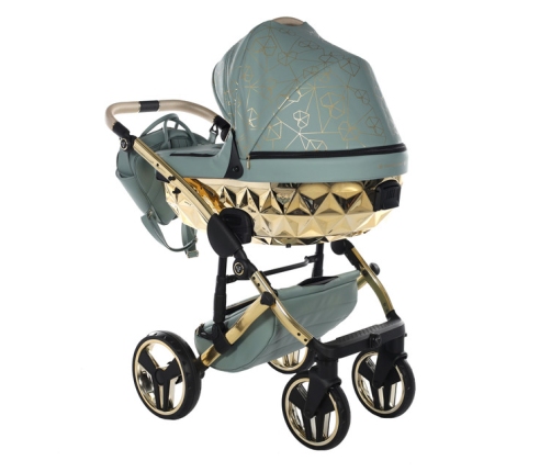 Junama Heart 03 Green gold Bērnu rati 2in1