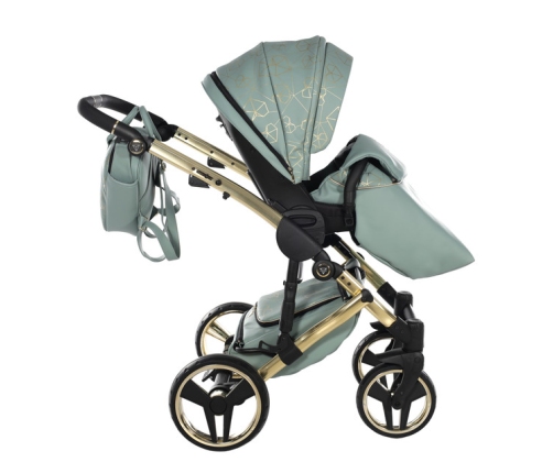 Junama Heart 03 Green gold Bērnu rati 3in1