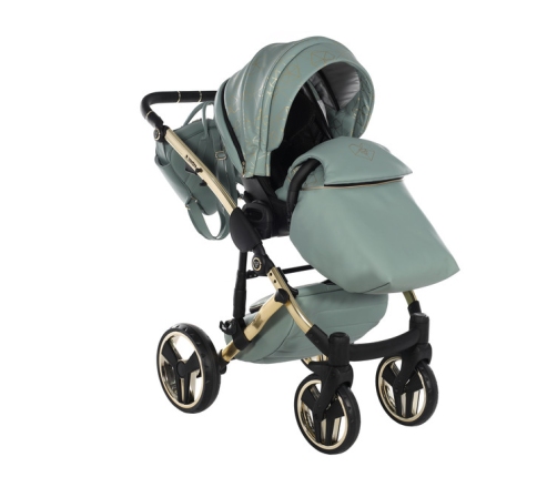 Junama Heart 03 Green gold Bērnu rati 3in1