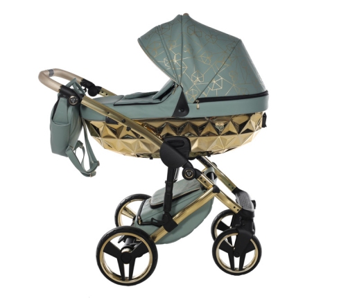 Junama Heart 03 Green gold Bērnu rati 3in1
