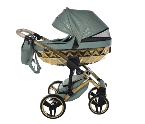 Junama Heart 03 Green gold Bērnu rati 3in1