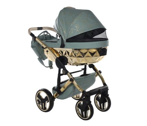 Junama Heart 03 Green gold Bērnu rati 3in1