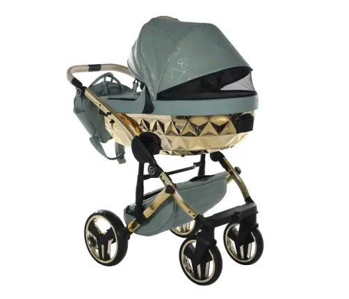 Junama Heart 03 Green gold Bērnu rati 3in1