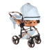 Junama Heart 05 Baby blue rose gold Bērnu rati 2in1