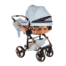 Junama Heart 05 Baby blue rose gold Bērnu rati 2in1