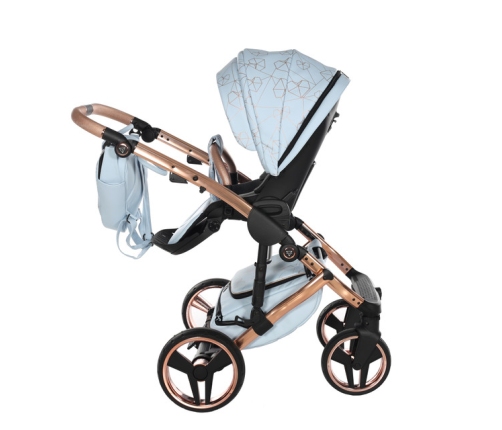 Junama Heart 05 Baby blue rose gold Bērnu rati 2in1