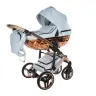 Junama Heart 05 Baby blue rose gold Bērnu rati 3in1