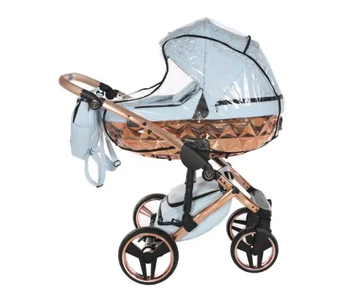 Junama Heart 05 Baby blue rose gold Bērnu rati 3in1
