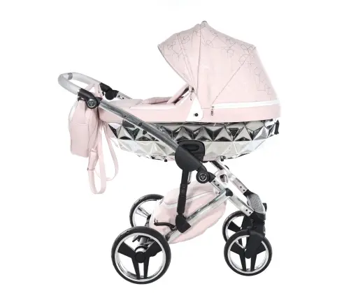 Junama Heart 06 Pink silver Bērnu rati 2in1