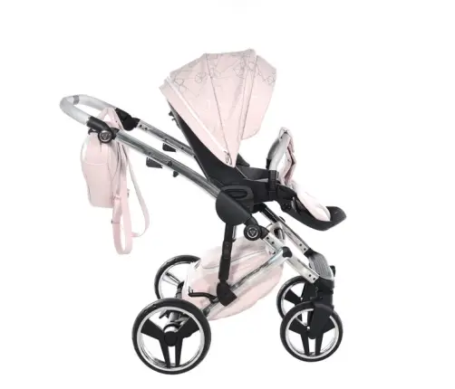 Junama Heart 06 Pink silver Bērnu rati 2in1