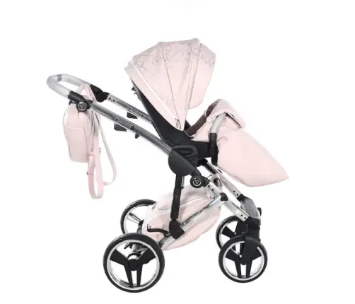 Junama Heart 06 Pink silver Bērnu rati 2in1