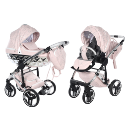 Junama Heart 06 Pink silver Bērnu rati 2in1