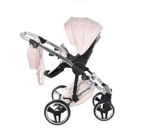 Junama Heart 06 Pink silver Bērnu rati 3in1
