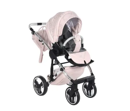 Junama Heart 06 Pink silver Bērnu rati 3in1