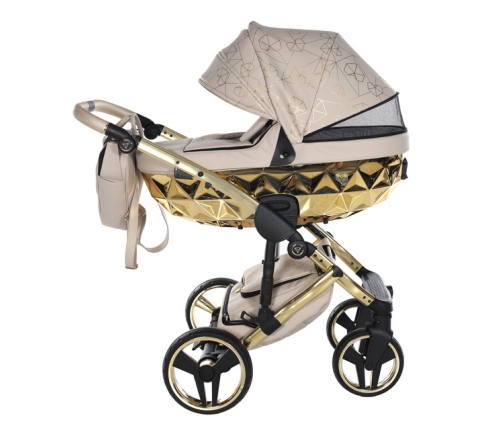 Junama Heart 07 Beige gold Bērnu rati 2in1