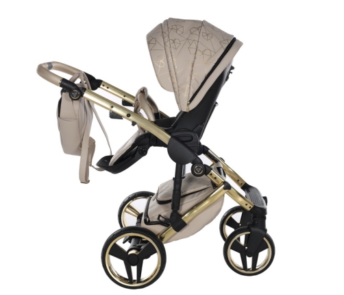 Junama Heart 07 Beige gold Bērnu rati 2in1