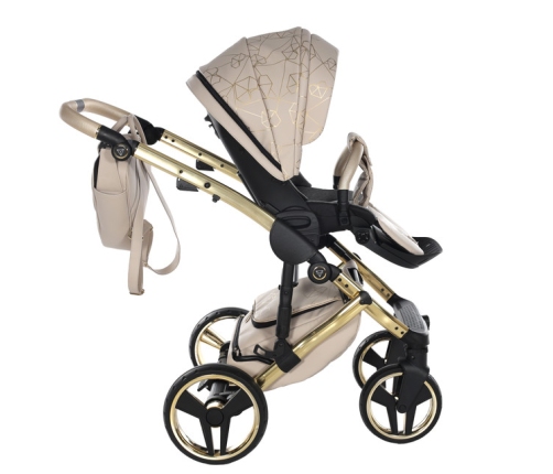 Junama Heart 07 Beige gold Bērnu rati 2in1