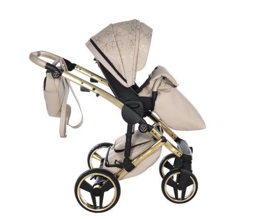 Junama Heart 07 Beige gold Bērnu rati 2in1
