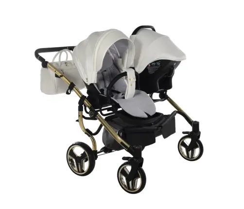 Junama Individual Duo White Gold Dvīņu rati 2in1