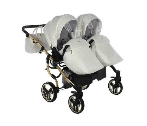 Junama Individual Duo White Gold Dvīņu rati 2in1