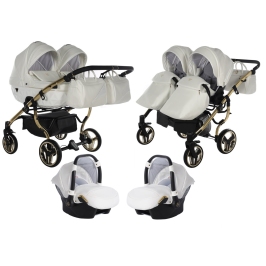 Junama Individual Duo White Gold Dvīņu rati 3in1
